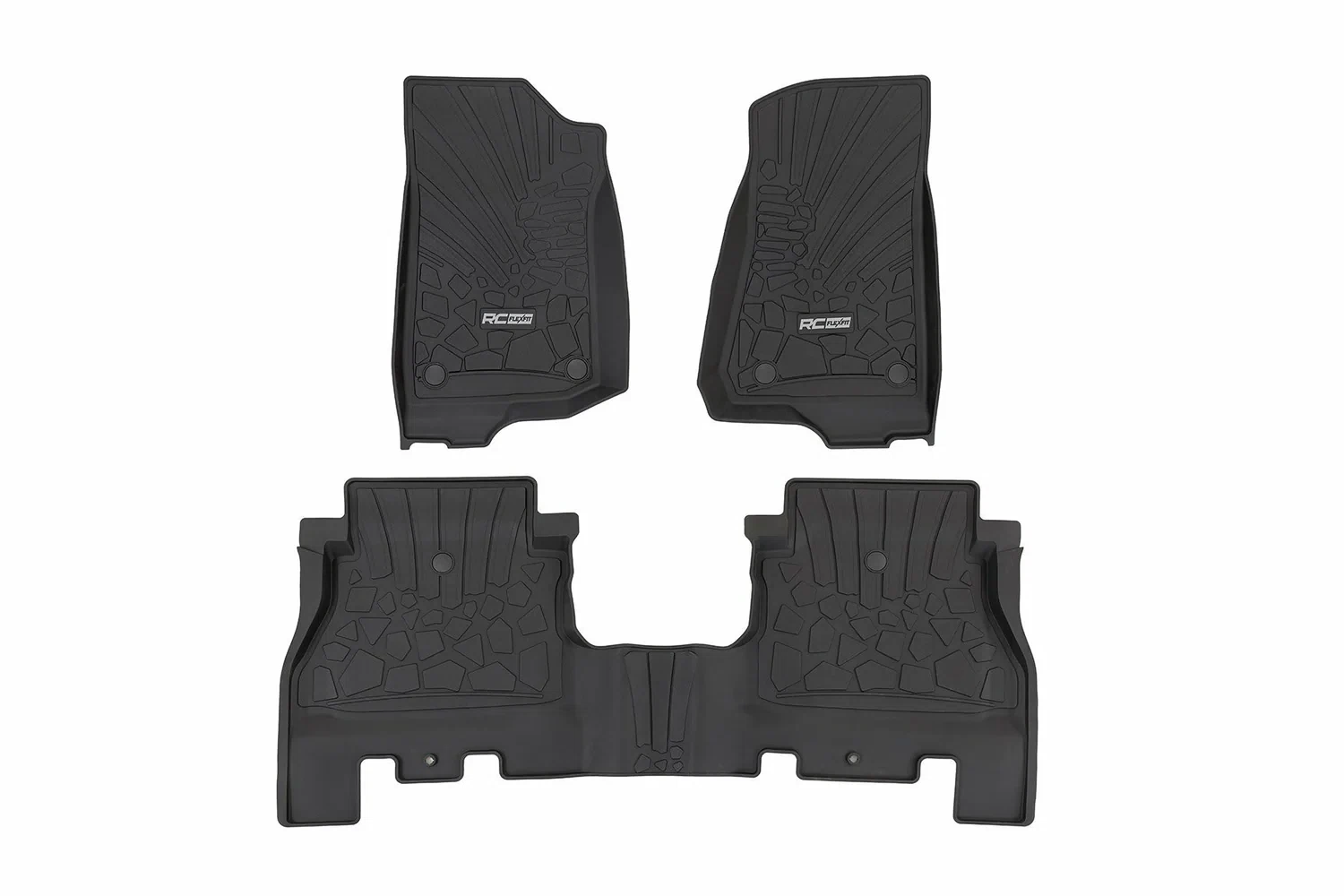 Fits Wrangler Unlimited 4WD(2018-24) Flex-Fit Floor Mats FR & RR 4 Door FF-60112
